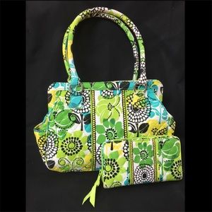 NWOT Vera Bradley Frame Bag & Wallet in Lime’s Up